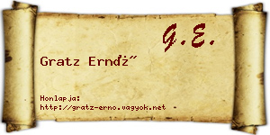 Gratz Ernő névjegykártya
